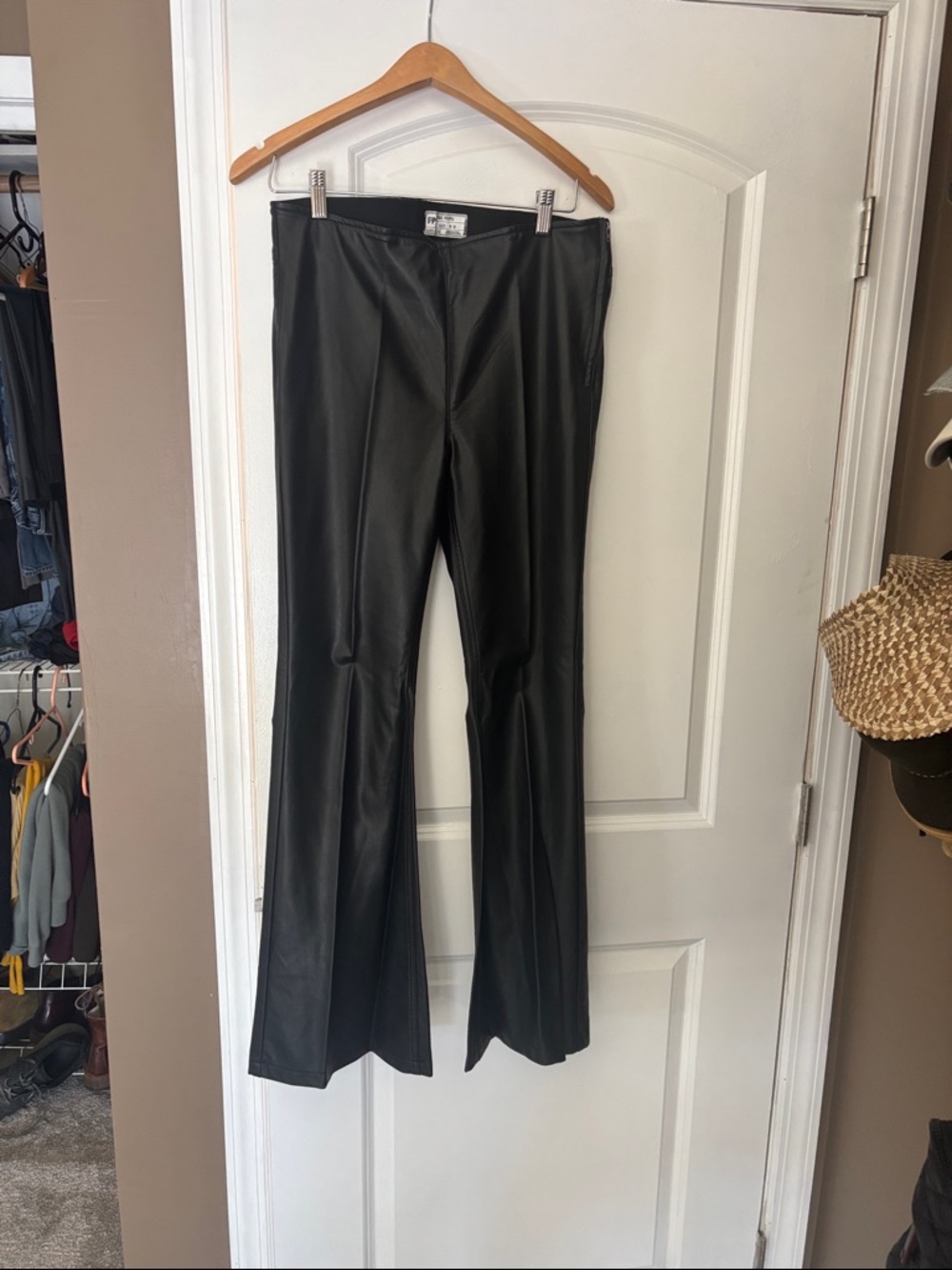 Free People Black Faux Leather Pants